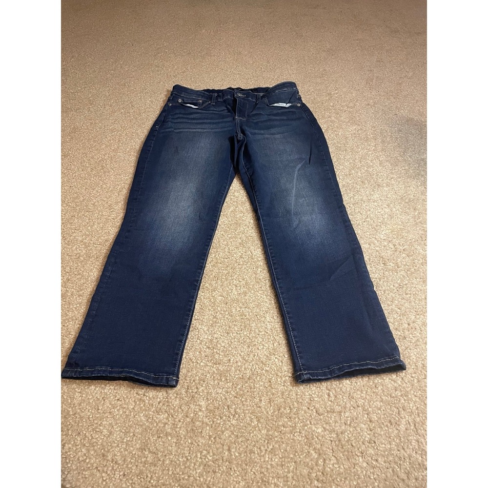 Lucky Brand Sweet Crop Jeans Womens 12/31 Dark Wash Denim Straight Leg Stretch